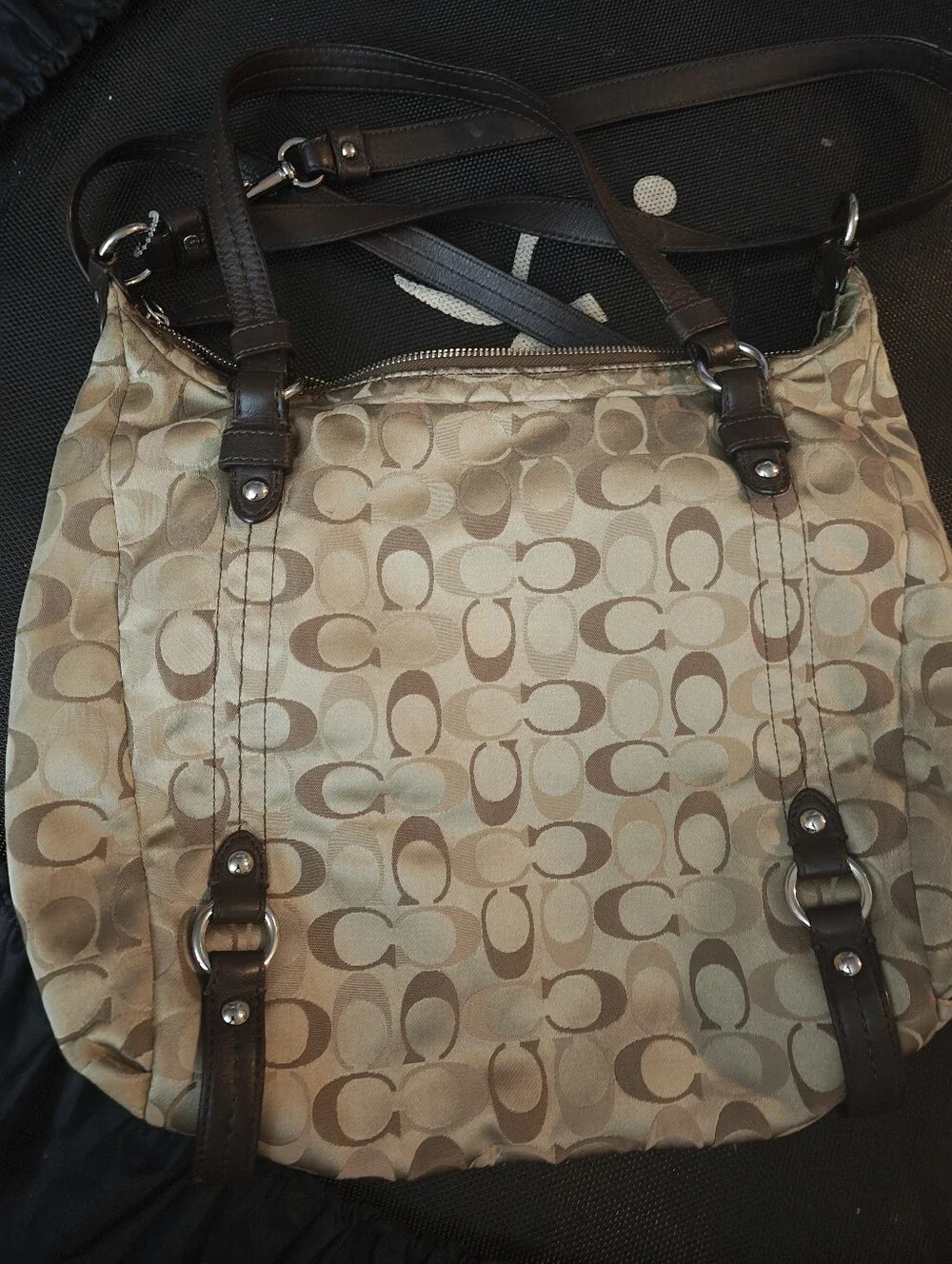 Coach Alexandra Signature C Convertible Hobo Shoulder Bag (Style F17580 / L1193)